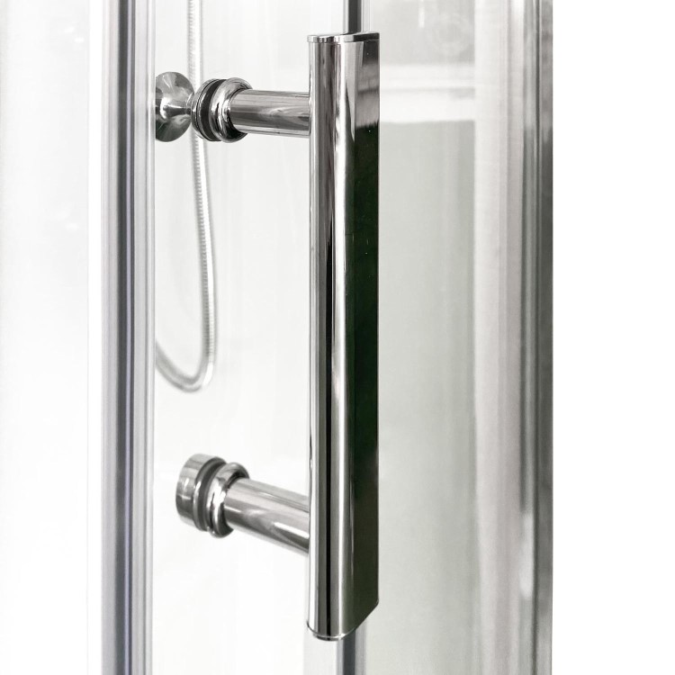 Vidalux Pure - 900x900mm White Quadrant Shower Cabin with Hydro Shower Set with Shower Tray