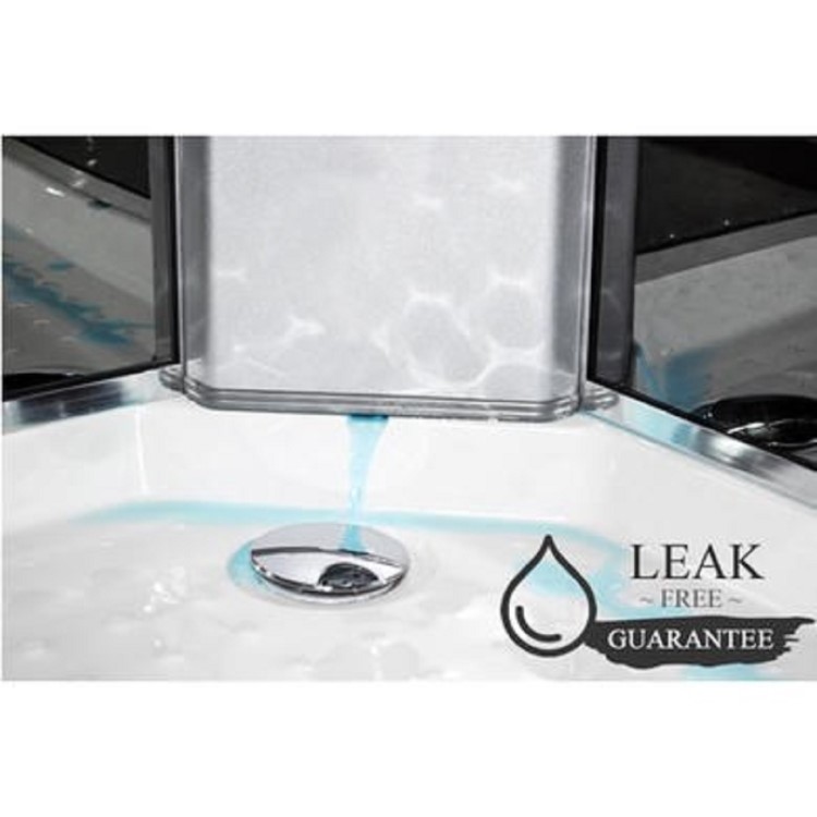 Vidalux Pure - 800x800mm Black Quadrant Shower Cabin with Hydro Shower Set with Shower Tray