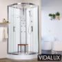 Vidalux Pure - 900x900mm White Quadrant Shower Cabin with Hydro Shower Set with Shower Tray