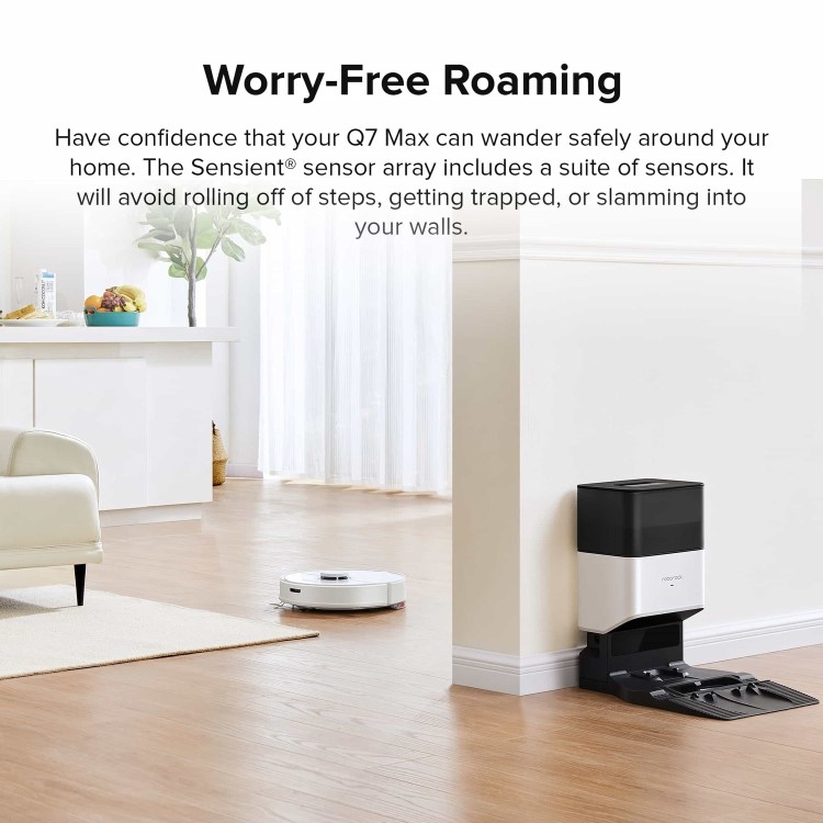 Refurbished Roborock Q7Max+ Robot Vacuum Cleaner with Self-Emptying Station - White