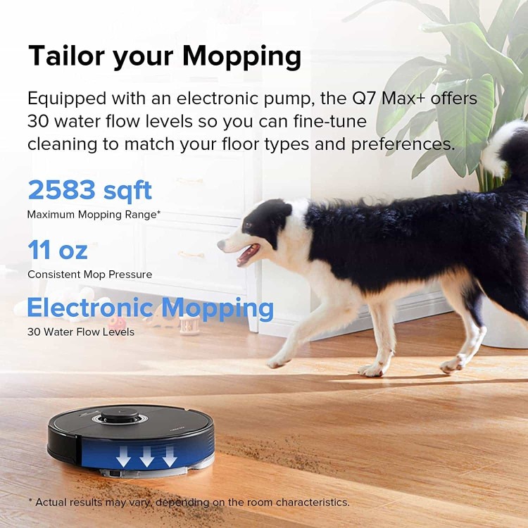 Refurbished Roborock Q7Max+ Robot Vacuum Cleaner with Self-Emptying Station - Black