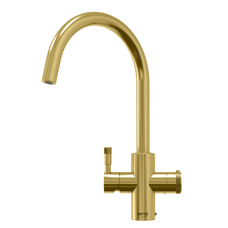 QETTLE Signature Modern 4 in 1 Instant Boiling Water Tap 2 Litre - Brass Round Spout