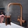 QETTLE Signature Modern 4 in 1 Instant Boiling Water Tap 2 Litre - Copper Square Spout