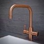 QETTLE Signature Modern 4 in 1 Instant Boiling Water Tap 2 Litre - Copper Square Spout