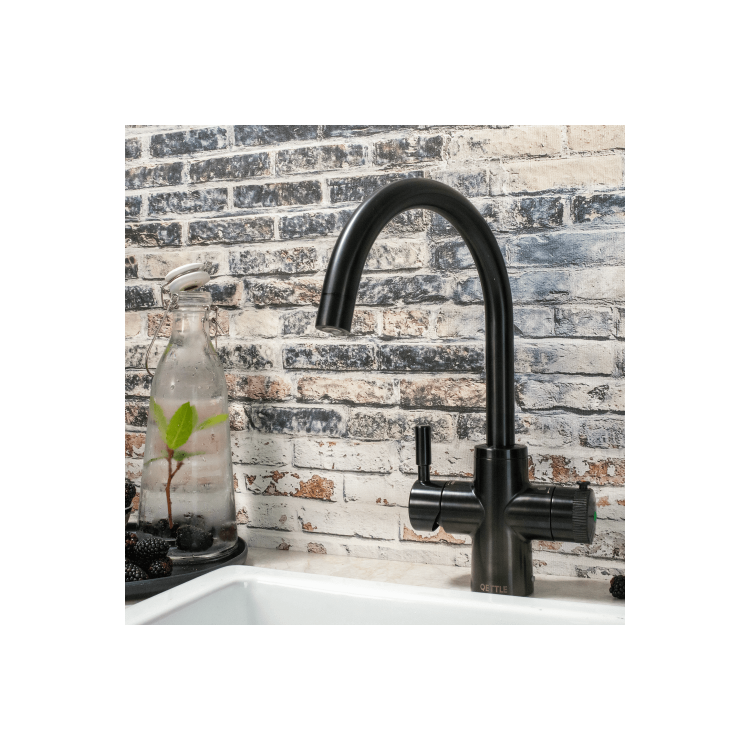 QETTLE Original 4 in 1 Instant Boiling Water Tap 2 Litre - Black Round Spout