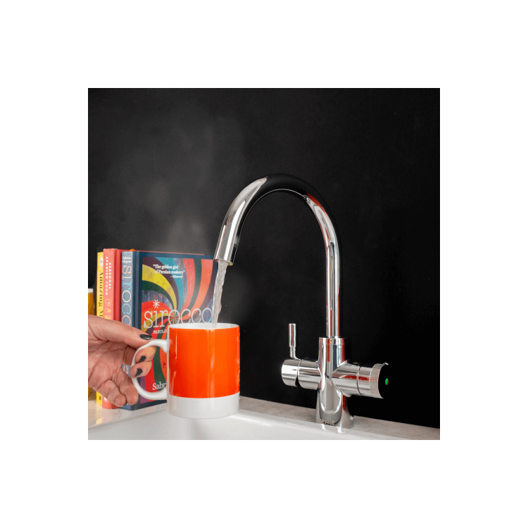 QETTLE Original 4 in 1 Instant Boiling Water Tap 2 Litre - Chrome Round Spout