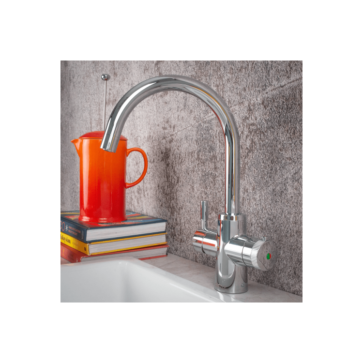 QETTLE Original 4 in 1 Instant Boiling Water Tap 2 Litre - Chrome Round Spout