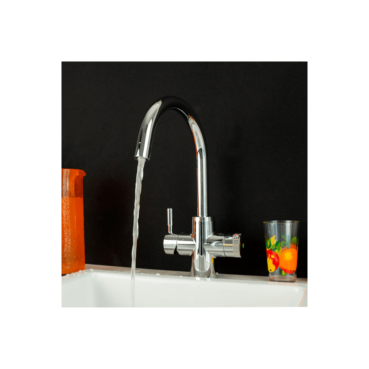 QETTLE Original 4 in 1 Instant Boiling Water Tap 2 Litre - Chrome Round Spout