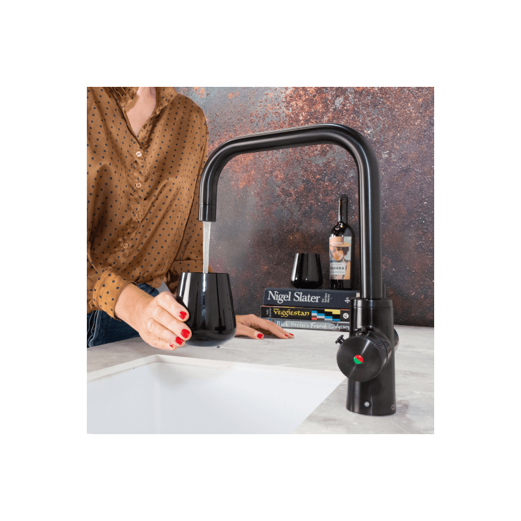 QETTLE Original 4 in 1 Instant Boiling Water Tap 2 Litre - Black Square Spout