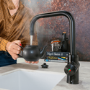 QETTLE Original 4 in 1 Instant Boiling Water Tap 2 Litre - Black Square Spout