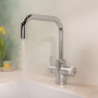 QETTLE Original 4 in 1 Instant Boiling Water Tap 2 Litre - Chrome Square Spout