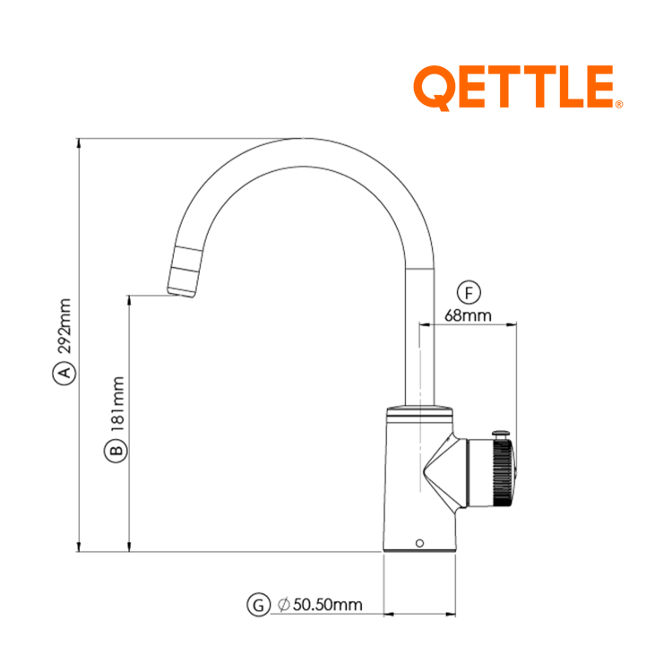 QETTLE Original Mini 2 in 1 Instant Boiling Water Tap 2 Litre - Chrome