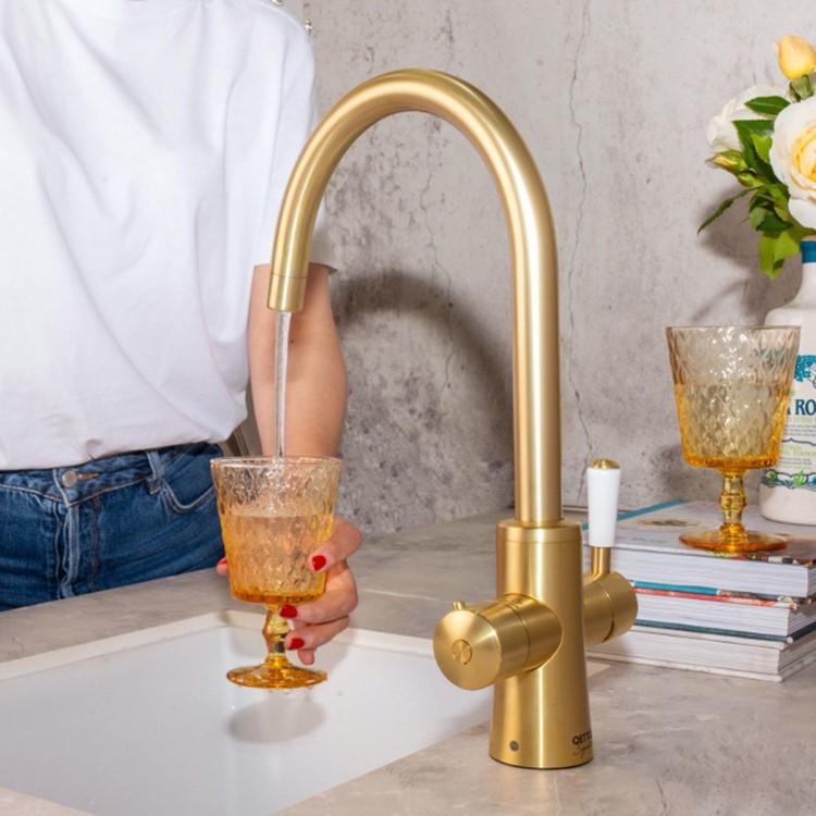 QETTLE Signature Classic 4 in 1 Instant Boiling Water Tap 2 Litre - Brass