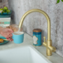 QETTLE Signature Modern 4 in 1 Instant Boiling Water Tap 4 Litre - Brass Round Spout