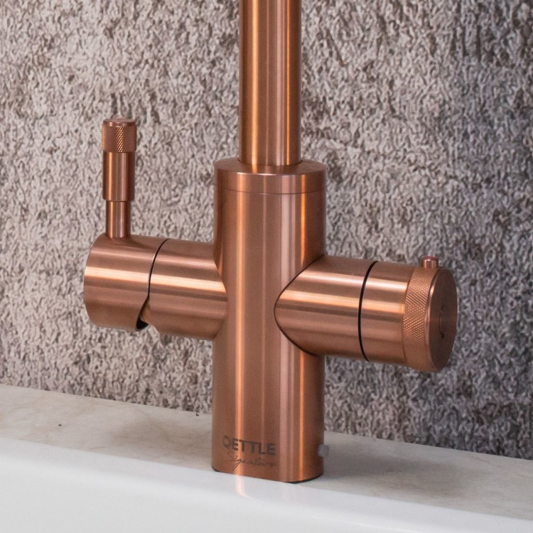 QETTLE Signature Modern 4 in 1 Instant Boiling Water Tap 4 Litre - Copper Round Spout