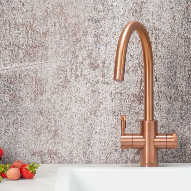 QETTLE Signature Modern 4 in 1 Instant Boiling Water Tap 4 Litre - Copper Round Spout