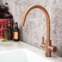 QETTLE Signature Modern 4 in 1 Instant Boiling Water Tap 4 Litre - Copper Round Spout