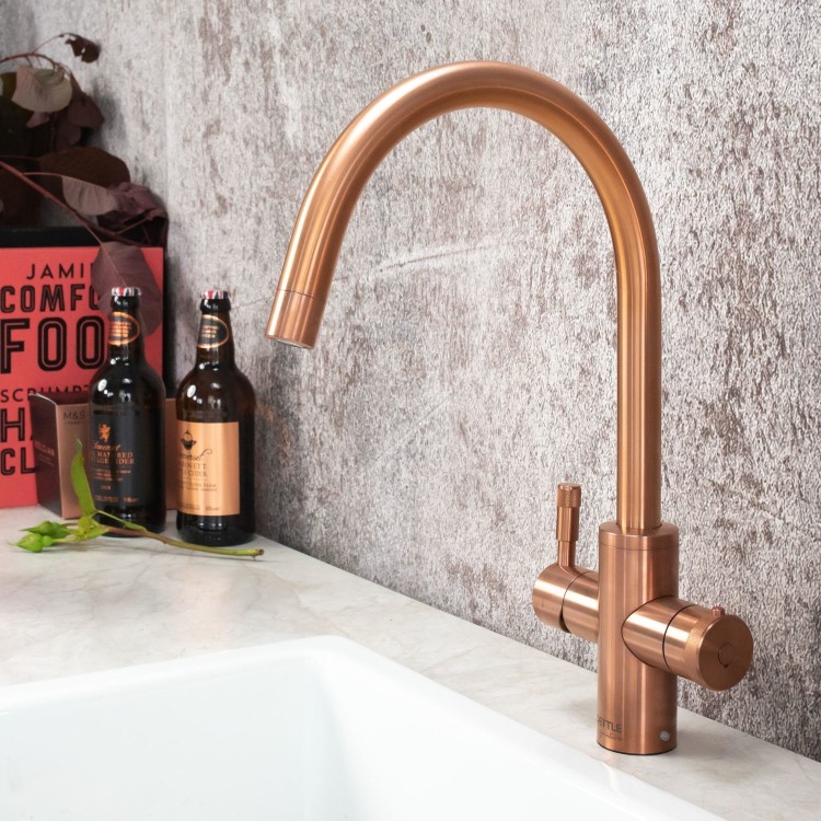 QETTLE Signature Modern 4 in 1 Instant Boiling Water Tap 4 Litre - Copper Round Spout