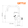 QETTLE Signature Modern 4 in 1 Instant Boiling Water Tap 4 Litre - Black Square Spout
