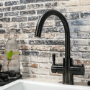 QETTLE Original 4 in 1 Instant Boiling Water Tap 4 Litre - Black Round Spout