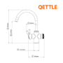 QETTLE Original 4 in 1 Instant Boiling Water Tap 4 Litre - Black Round Spout
