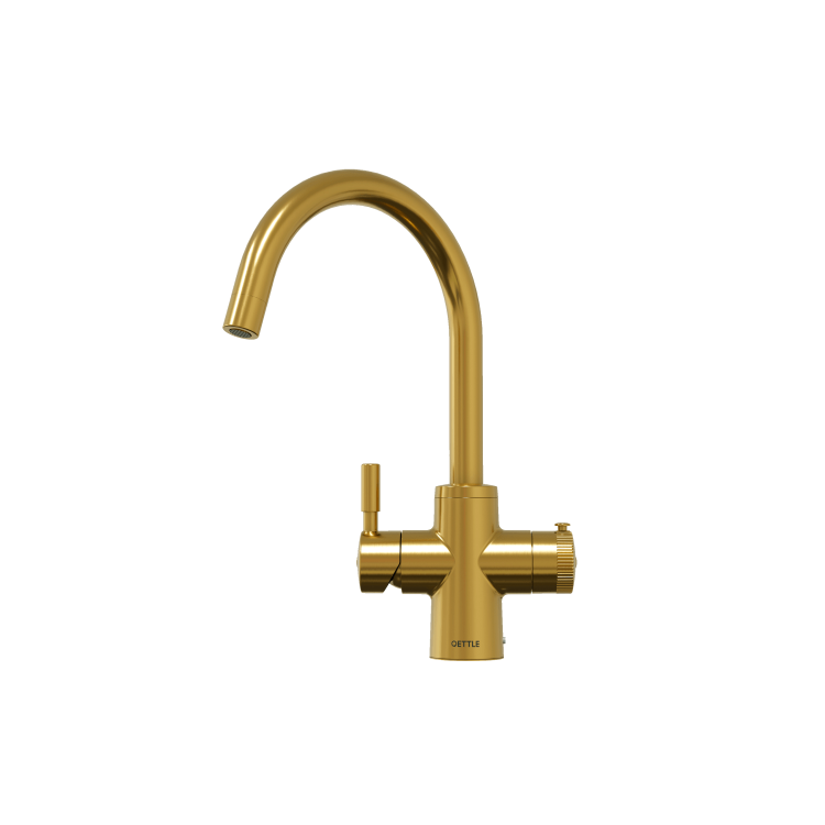 QETTLE Original 4 in 1 Instant Boiling Water Tap 4 Litre - Gold Round Spout