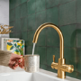 QETTLE Original 4 in 1 Instant Boiling Water Tap 4 Litre - Gold Round Spout