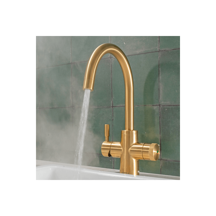 QETTLE Original 4 in 1 Instant Boiling Water Tap 4 Litre - Gold Round Spout