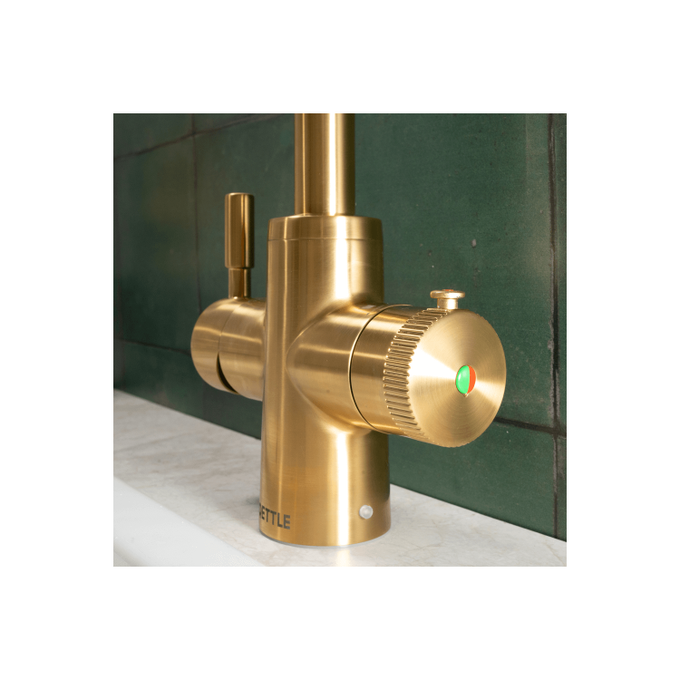 QETTLE Original 4 in 1 Instant Boiling Water Tap 4 Litre - Gold Round Spout
