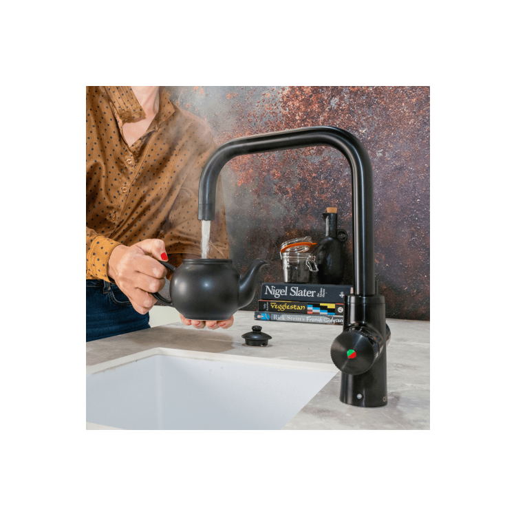 QETTLE Original 4 in 1 Instant Boiling Water Tap 4 Litre - Black Square Spout