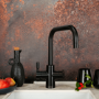 QETTLE Original 4 in 1 Instant Boiling Water Tap 4 Litre - Black Square Spout