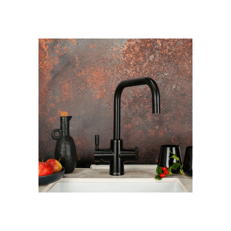QETTLE Original 4 in 1 Instant Boiling Water Tap 4 Litre - Black Square Spout