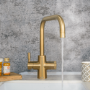 QETTLE Original 4 in 1 Instant Boiling Water Tap 4 Litre - Gold Square Spout