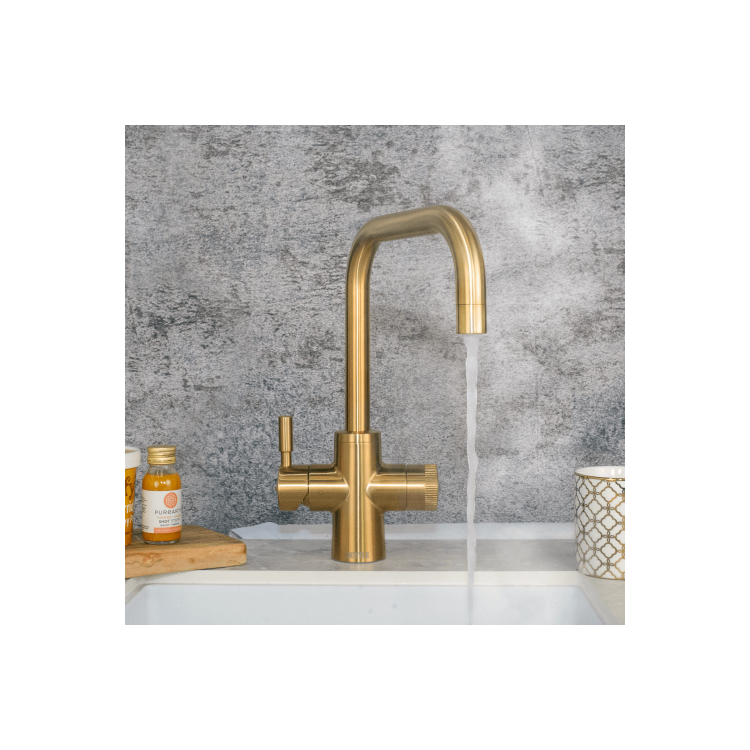 QETTLE Original 4 in 1 Instant Boiling Water Tap 4 Litre - Gold Square Spout