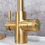 QETTLE Original 4 in 1 Instant Boiling Water Tap 4 Litre - Gold Square Spout