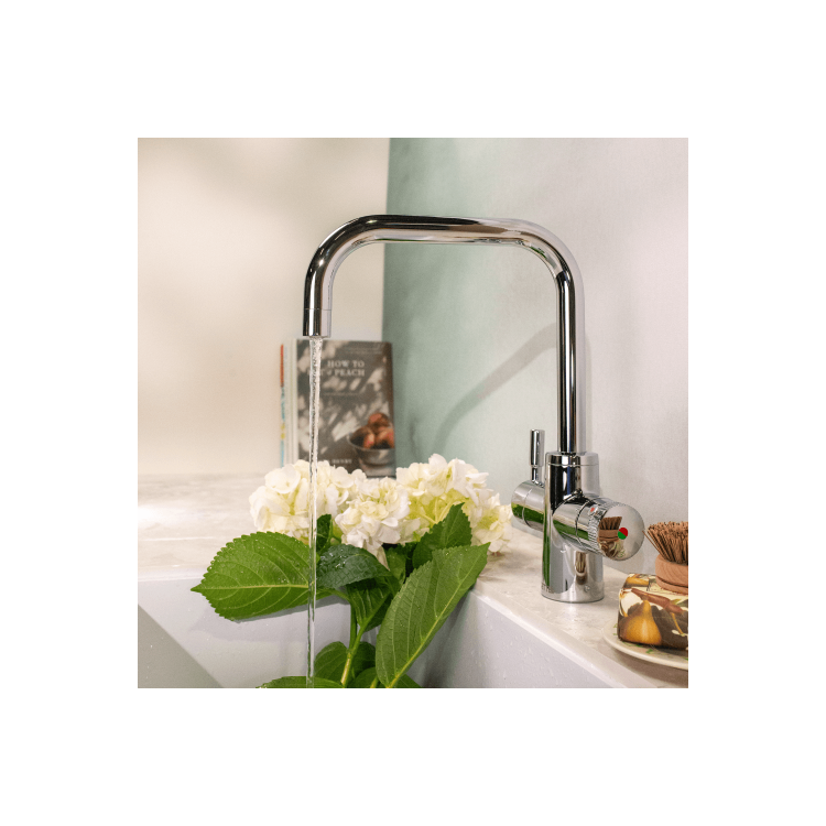 QETTLE Original 4 in 1 Instant Boiling Water Tap 4 Litre - Chrome Square Spout