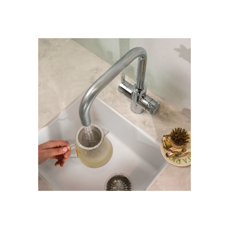 QETTLE Original 4 in 1 Instant Boiling Water Tap 4 Litre - Chrome Square Spout