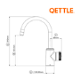 QETTLE Original Mini 2 in 1 Instant Boiling Water Tap 4 Litre - Chrome