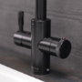 QETTLE Signature Modern 4 in 1 Instant Boiling Water Tap 7 Litre - Black Round Spout