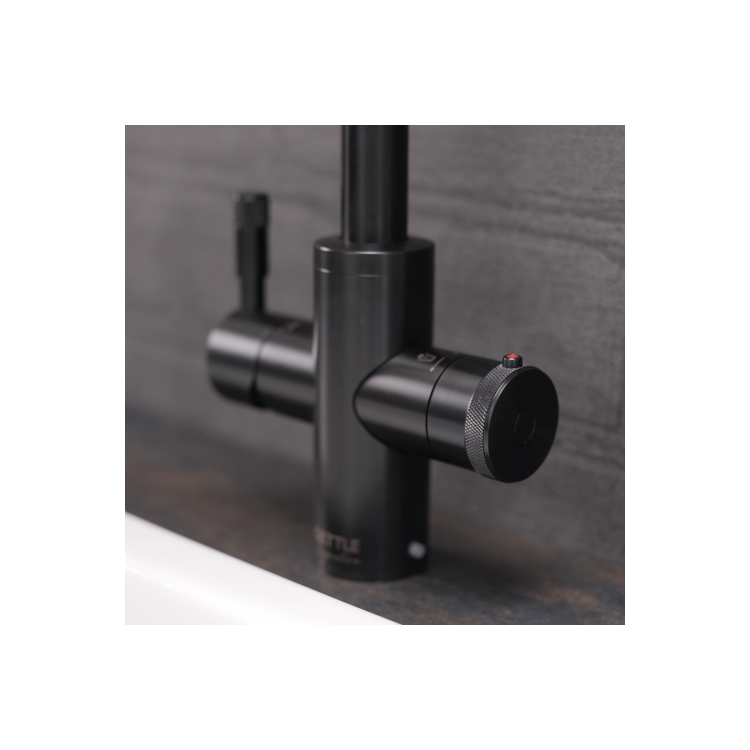 QETTLE Signature Modern 4 in 1 Instant Boiling Water Tap 7 Litre - Black Round Spout