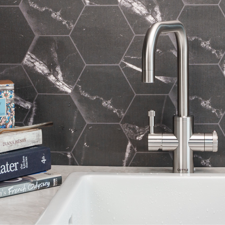 QETTLE Signature Modern 4 in 1 Instant Boiling Water Tap 7 Litre - Stainless Steel Square Spout