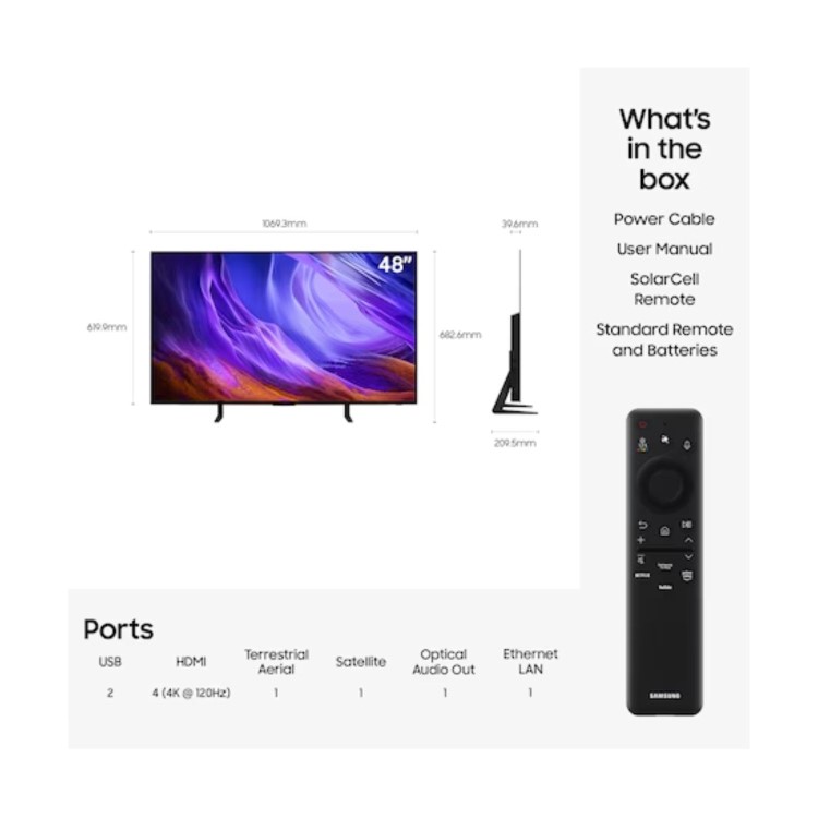 Samsung QE48S85HAEXXU 48 Inch 4K OLED Smart TV with Vision AI