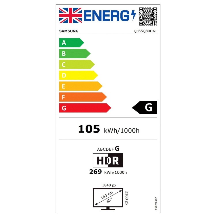 Samsung Q80D 65 inch Smart 4K Ultra HD QLED TV