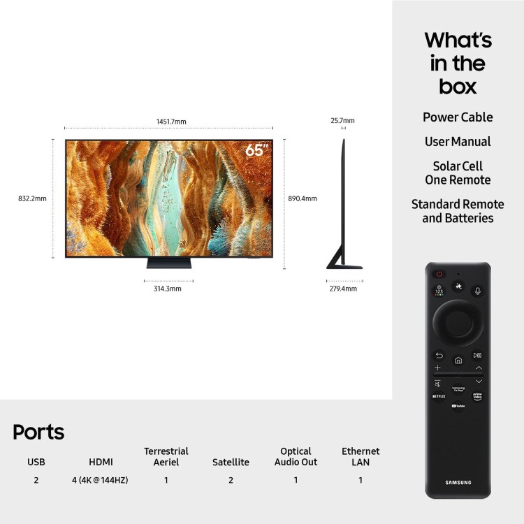 Samsung QN73F 65 inch Neo QLED 4K Vision AI Smart TV