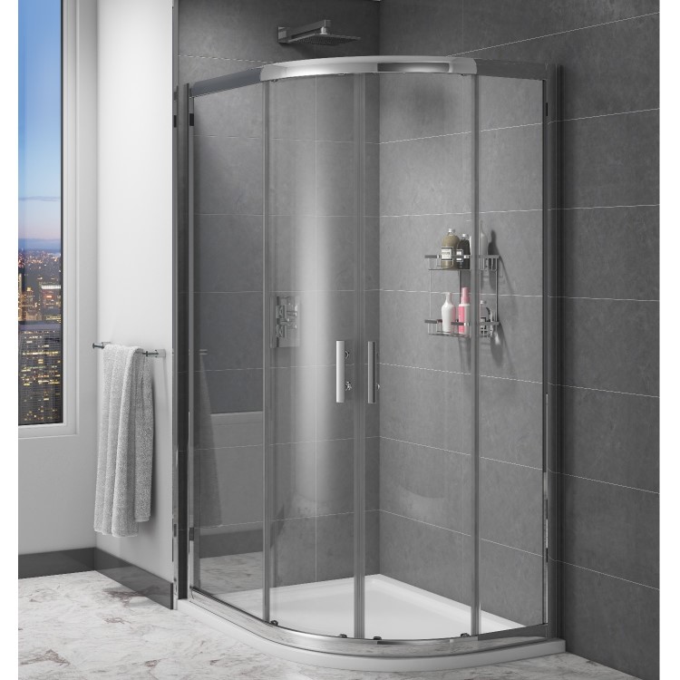 Claritas 6mm Glass Quadrant Shower Screen Enclosure - 900 x 760mm