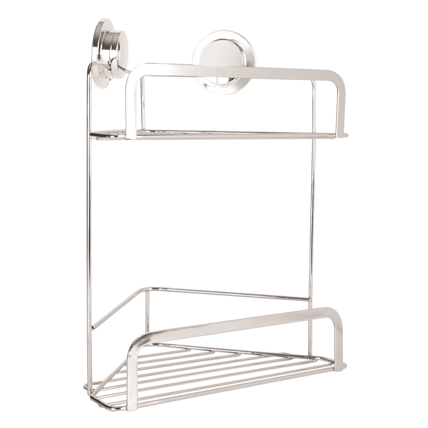 Chrome 2 Tier Suction Corner Shower Caddy - Croydex