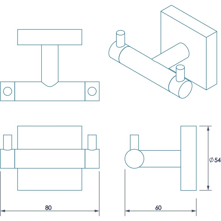 Chester Flexi-Fix 5 Piece Bathroom Accessory Set - Croydex