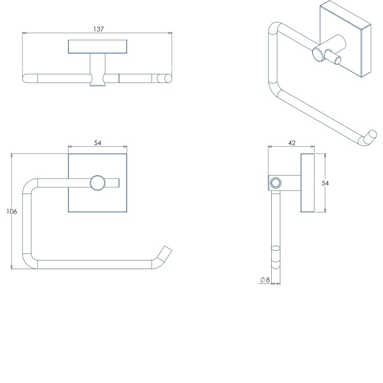 Chester Flexi-Fix 5 Piece Bathroom Accessory Set - Croydex