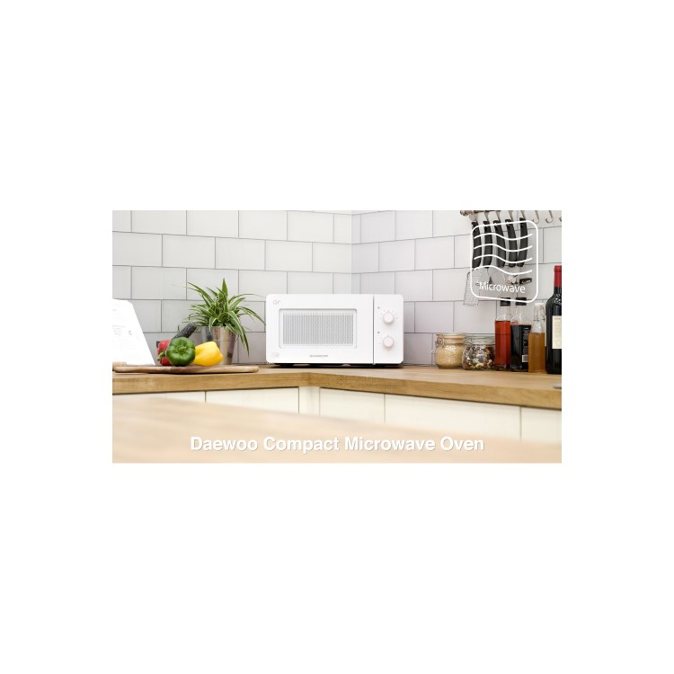 GRADE A2 - Daewoo QT3R 14L Compact Microwave Oven - Pink And White