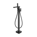 QUADMBFS Matt Black Waterfall Freestanding Bath Shower Mixer Tap - Quadra